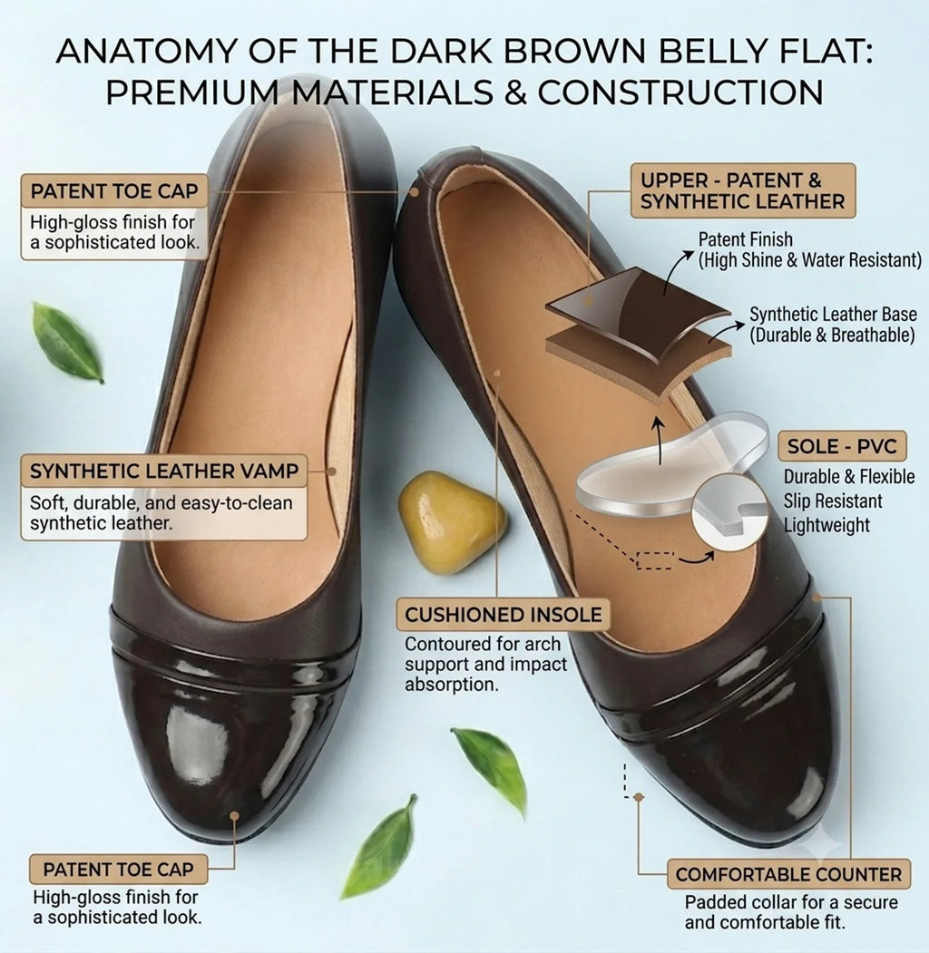 FOOTFAME Women Bellies Sandal (Brown, Beige , 7)