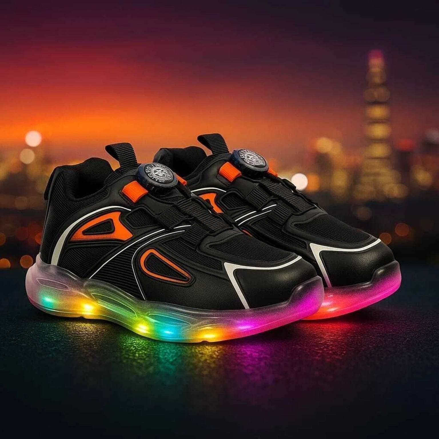 Crazyly Drawstring Sneakers For Boys & Girls (Black, 2-2.5 Years)