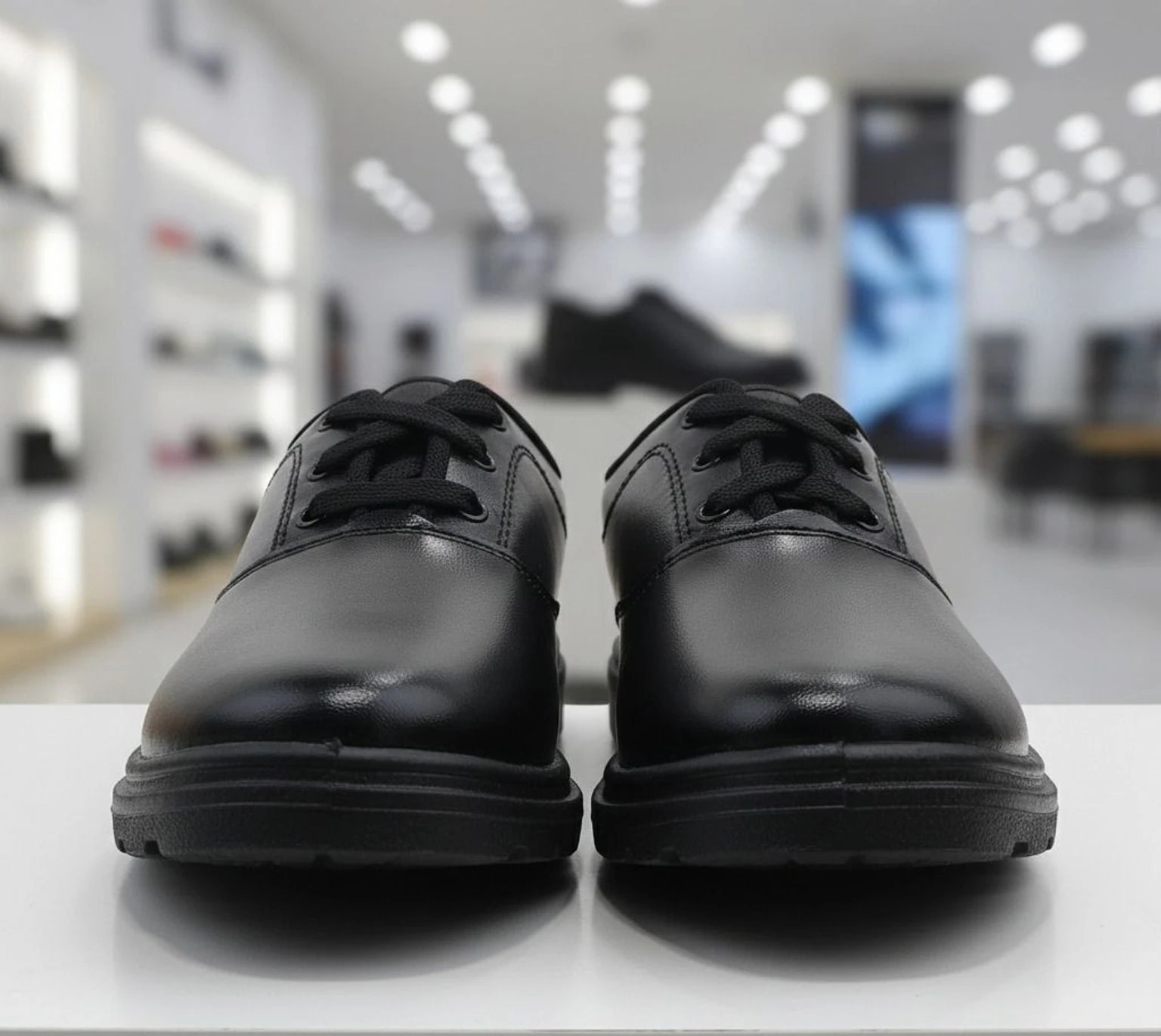 Shoegears Lace School Shoes For Boys (Black, 10-11 Years)
