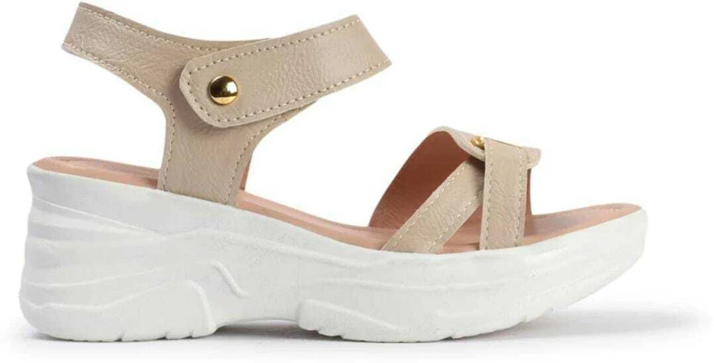 Deals4you Women Heels Sandal (Beige , 5)